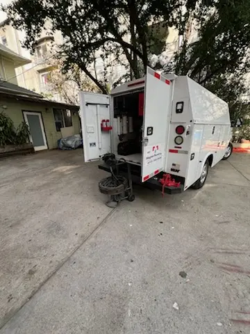 Magnet Plumbing service vehicle on-site for Slab Leak Repair in Oakland Gardens